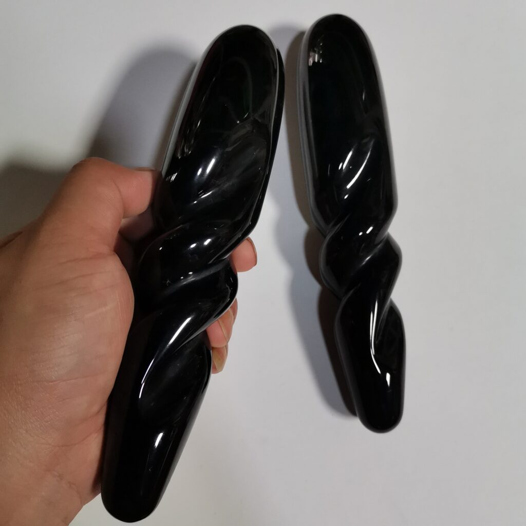 Natural Obsidian Polished Massage Stick For Acupressure And Point Stimulation