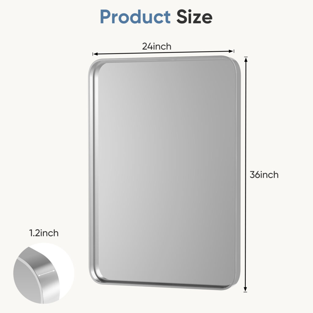 Wall Mirror With Rectangular Metal Frame
