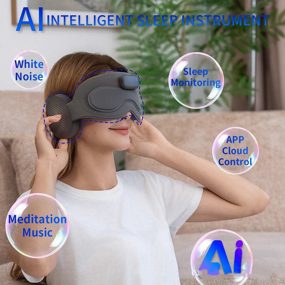 AI Smart Meditation Sleep Device App Eyemask Bluetooth Music Blackout Portable Eye Care Device - Image 1