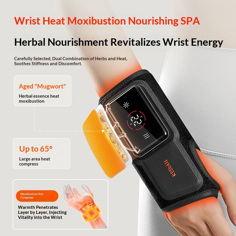 Electric-heated Supportive Massage Wrist Braceportable And Lightweight