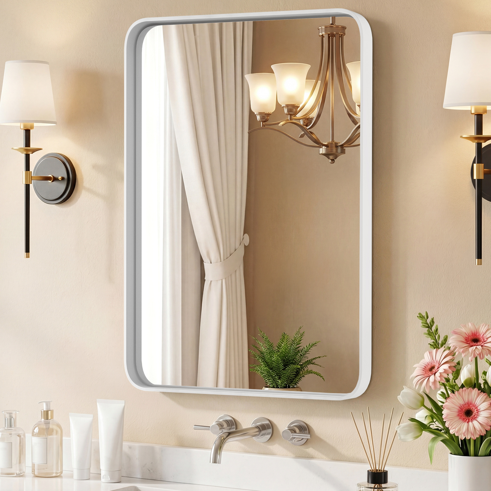 Wall Mirror With Rectangular Metal Frame - Image 16