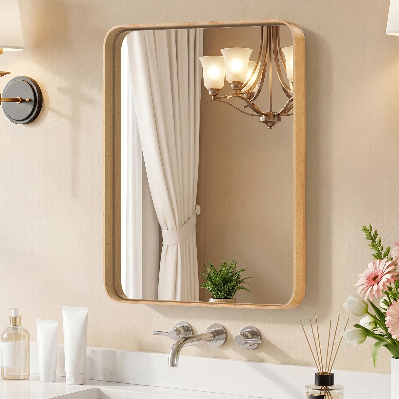 Wall Mirror With Rectangular Metal Frame - Image 1