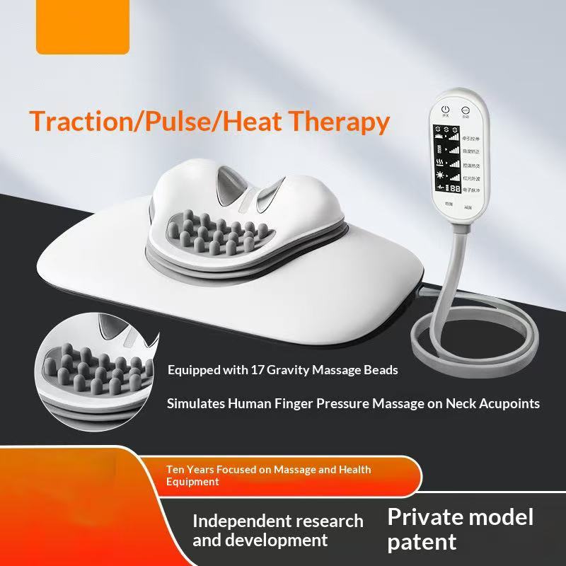 Cervical Red Light Heat Compress Traction Vibration Kneading Multifunctional Home Massage Pillow