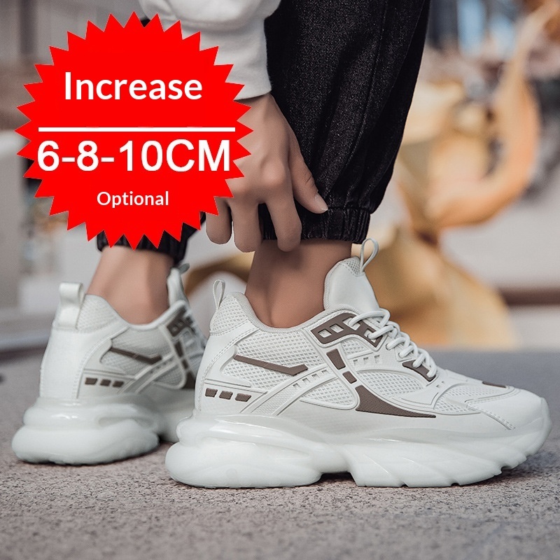 Autumn Winter Mesh Breathable Invisible Height-Boosting Casual Sneakers - Image 7
