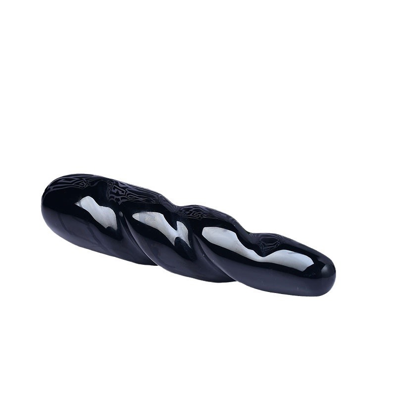 Natural Obsidian Polished Massage Stick For Acupressure And Point Stimulation