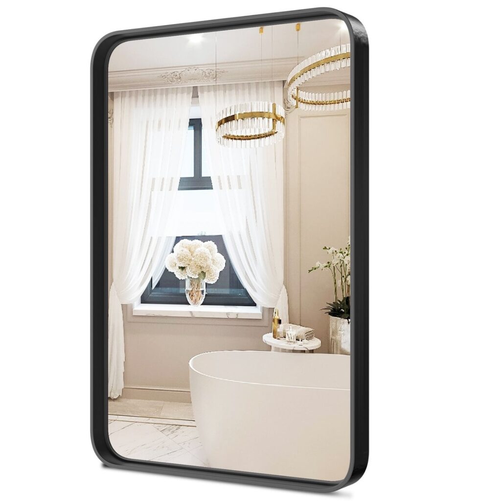 Wall Mirror With Rectangular Metal Frame