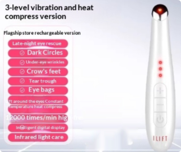 Eye Massager With Heat Therapy For Eye Bags And Dark Circles