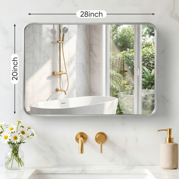 Wall Mirror With Rectangular Metal Frame - Image 20