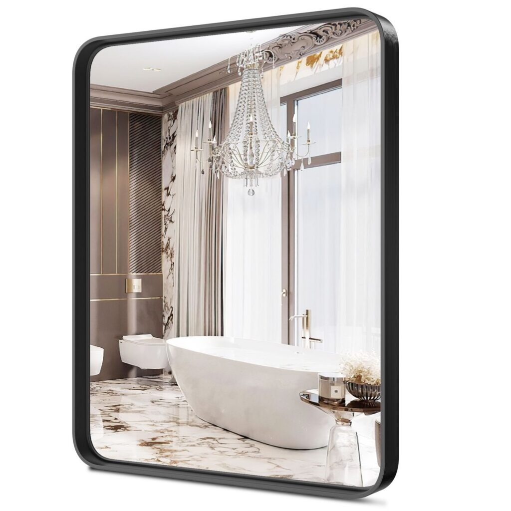 Wall Mirror With Rectangular Metal Frame