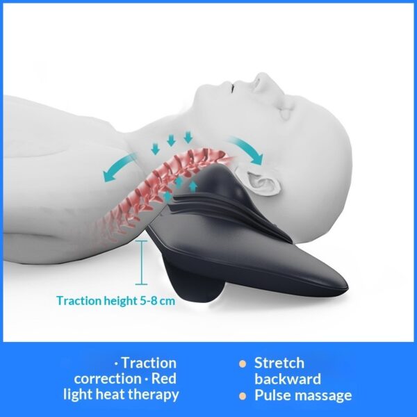 Cervical Red Light Heat Compress Traction Vibration Kneading Multifunctional Home Massage Pillow - Image 3