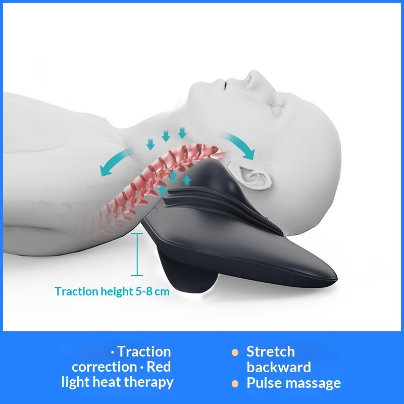 Cervical Red Light Heat Compress Traction Vibration Kneading Multifunctional Home Massage Pillow