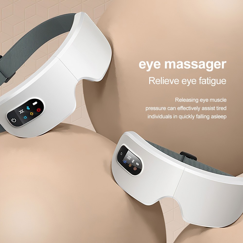 Smart Eye Massager Vibration Heat Airbag Relieve Eye Fatigue Strain Bluetooth