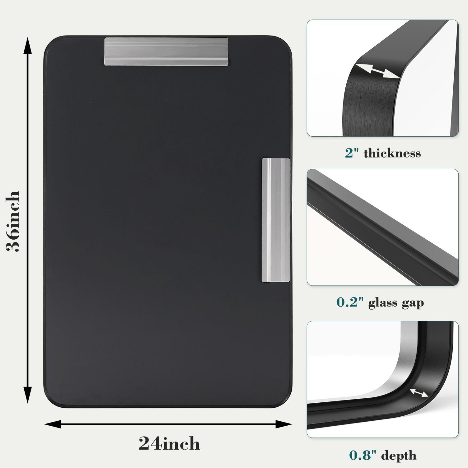 Wall Mirror With Rectangular Metal Frame - Image 8