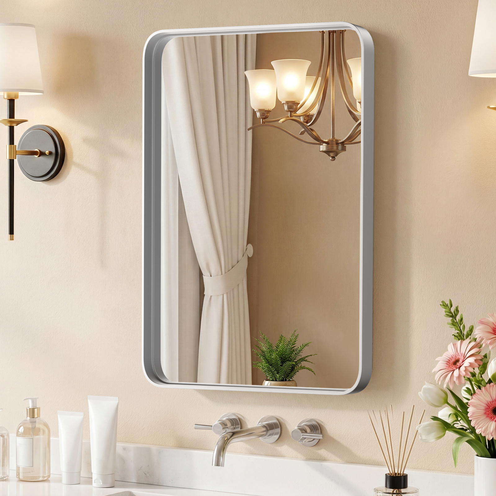 Wall Mirror With Rectangular Metal Frame - Image 7
