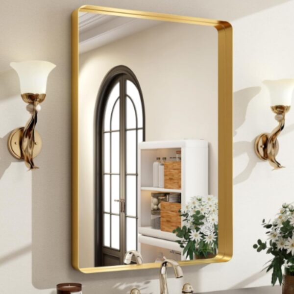 Wall Mirror With Rectangular Metal Frame - Image 9