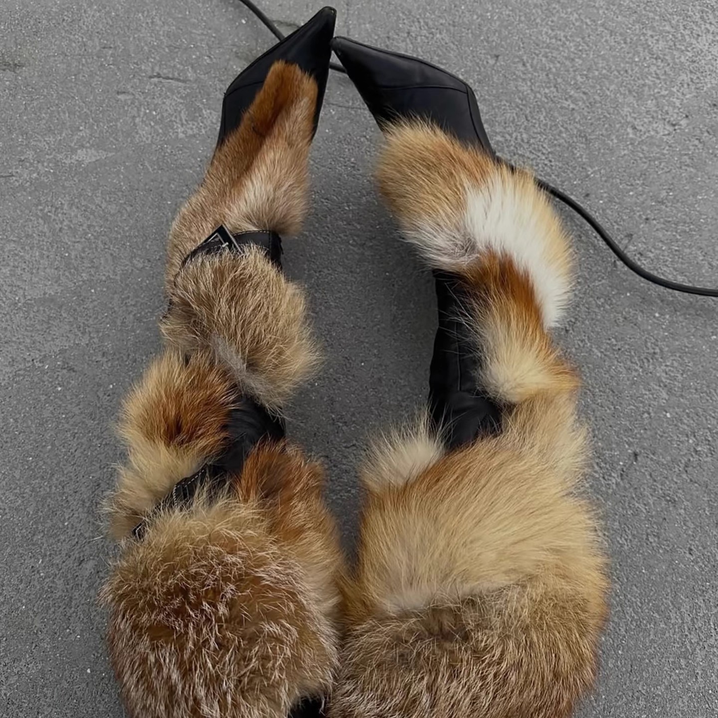 Trendy Y2K-style Fluffy Stiletto Thigh-high Boots - Image 7