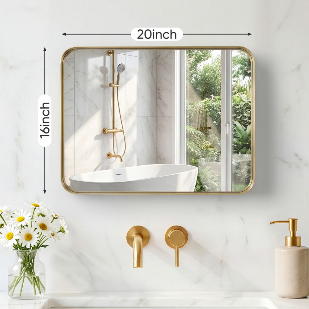 Wall Mirror With Rectangular Metal Frame