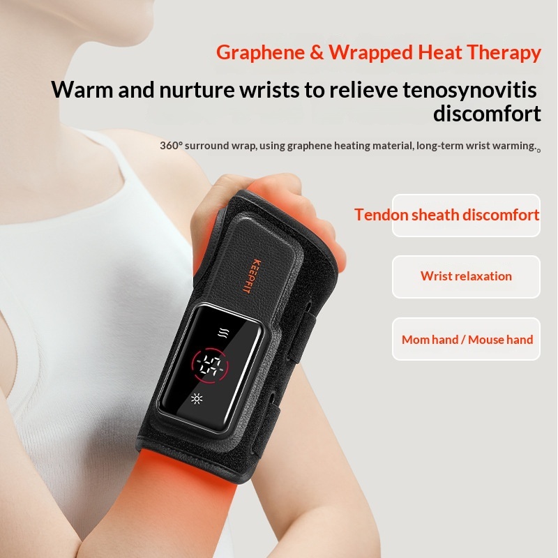 Electric-heated Supportive Massage Wrist Braceportable And Lightweight