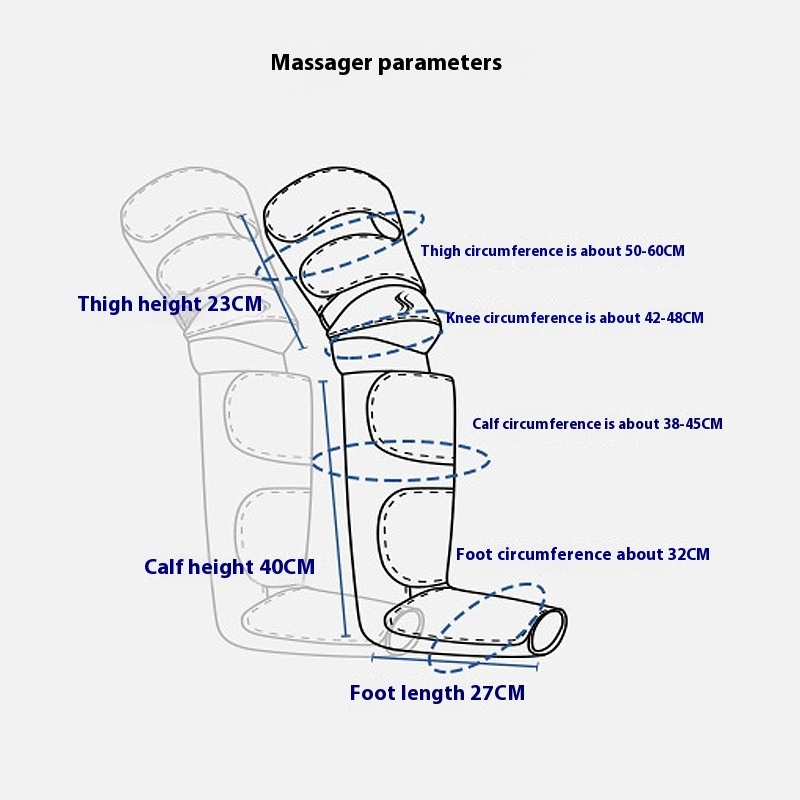Adjustable Air Pressure Gas Wave Leg Massaging Machine - Image 5