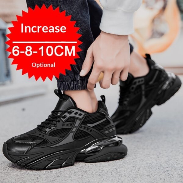 Autumn Winter Mesh Breathable Invisible Height-Boosting Casual Sneakers - Image 5