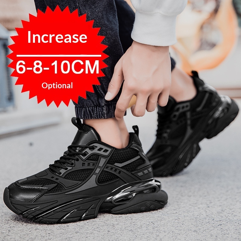 Autumn Winter Mesh Breathable Invisible Height-Boosting Casual Sneakers - Image 5