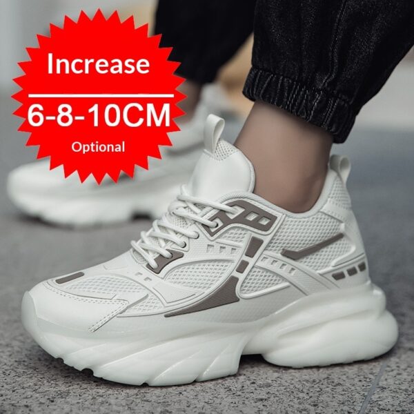Autumn Winter Mesh Breathable Invisible Height-Boosting Casual Sneakers - Image 9