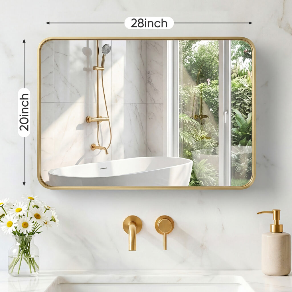 Wall Mirror With Rectangular Metal Frame