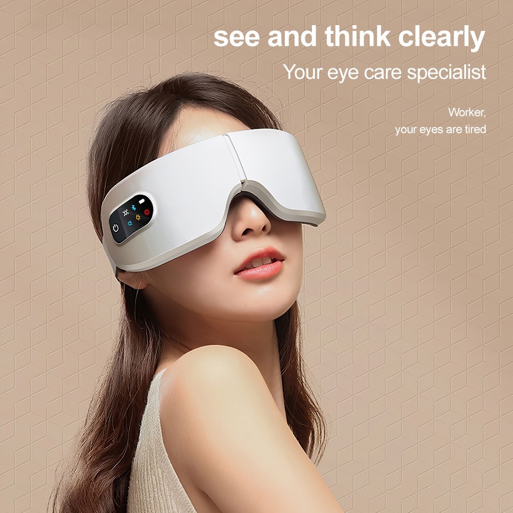 Smart Eye Massager Vibration Heat Airbag Relieve Eye Fatigue Strain Bluetooth
