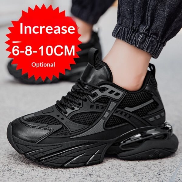 Autumn Winter Mesh Breathable Invisible Height-Boosting Casual Sneakers - Image 2