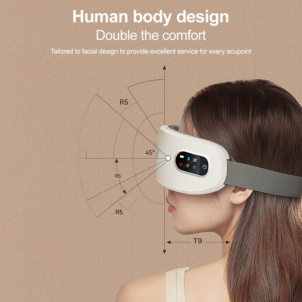 Smart Eye Massager Vibration Heat Airbag Relieve Eye Fatigue Strain Bluetooth