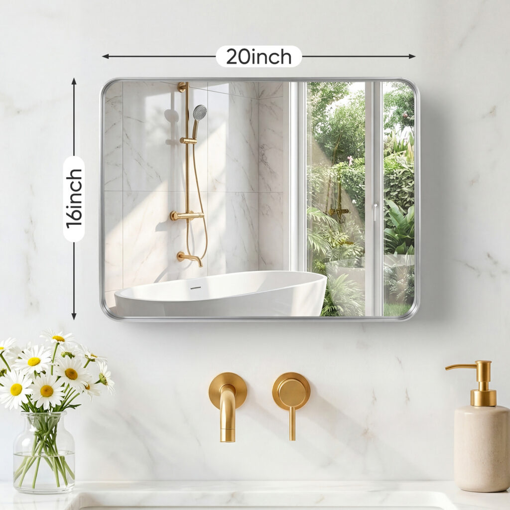 Wall Mirror With Rectangular Metal Frame